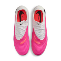 Nike Phantom 6 Low Pro Gazon Naturel Chaussures de Foot (FG) Blanc Rose Vif Noir