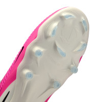 Nike Phantom 6 Low Pro Gazon Naturel Chaussures de Foot (FG) Blanc Rose Vif Noir