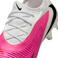 Nike Phantom 6 Low Pro Gazon Naturel Chaussures de Foot (FG) Blanc Rose Vif Noir