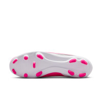Nike Phantom 6 Low Club Gazon Naturel Artificiel Chaussures de Foot (MG) Blanc Rose Vif Noir