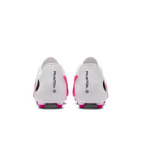 Nike Phantom 6 Low Club Gazon Naturel Artificiel Chaussures de Foot (MG) Blanc Rose Vif Noir