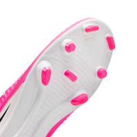 Nike Phantom 6 High Club Gazon Naturel Artificiel Chaussures de Foot (MG) Blanc Rose Vif Noir