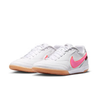 Nike Tiempo Streetgato Premium Straatvoetbalschoenen Wit Felroze Zwart