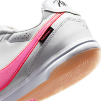 Nike Tiempo Streetgato Premium Straatvoetbalschoenen Wit Felroze Zwart