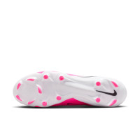 Nike Phantom 6 High Academy Gazon Naturel Artificiel Chaussures de Foot (MG) Blanc Rose Vif Noir