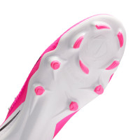 Nike Phantom 6 High Academy Gazon Naturel Artificiel Chaussures de Foot (MG) Blanc Rose Vif Noir