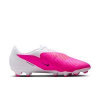 Nike Phantom 6 Low Academy Gras / Kunstgras Voetbalschoenen (MG) Wit Felroze Zwart