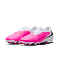 Nike Phantom 6 Low Academy Gras / Kunstgras Voetbalschoenen (MG) Wit Felroze Zwart
