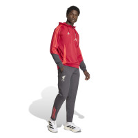 adidas Liverpool Track Sweat à Capuche 1/4-Zip 2025-2026 Rouge Gris Argenté