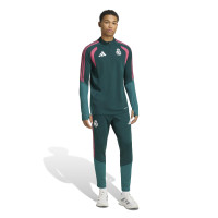 adidas Real Madrid Trainingspak 1/4-Zip 2026-2027 Donkergroen Roze Wit