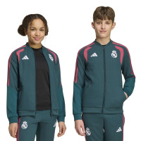 adidas Real Madrid Presentatie Trainingsjack 2026-2027 Kids Donkergroen Roze Wit