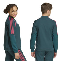 adidas Real Madrid Presentatie Trainingsjack 2026-2027 Kids Donkergroen Roze Wit