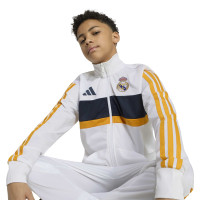 adidas Real Madrid Trainingspak 2026-2027 Kids Wit Donkergrijs Oranje