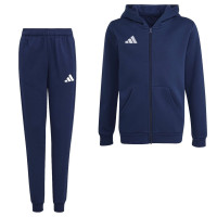Survêtement Adidas Entrada 26 à fermeture éclair intégrale pour Enfants, bleu foncé et blanc