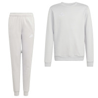 Combinaison De Jogging Adidas Entrada 26 Crew Pour Enfants, Gris Et Blanc