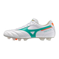 Mizuno Morelia II Pro Gras Voetbalschoenen (FG) Wit Groen Oranje
