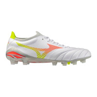 Mizuno Morelia Neo V Beta Pro Gras Voetbalschoenen (FG) Wit Oranje Limoen