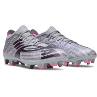 Under Armour Shadow Pro 4 Gras Voetbalschoenen (FG) Grijs Zwart Roze