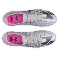 Under Armour Shadow Pro 4 Gras Voetbalschoenen (FG) Grijs Zwart Roze