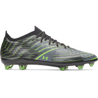 Under Armour Shadow Elite 4 Mach Chaussures de Foot Gazon Naturel (FG) Noir Metallic Black Vert Néon