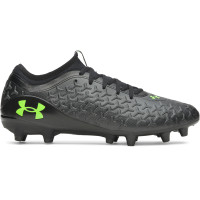 Under Armour Magnetico Select 6 Gazon Naturel Chaussures de Foot (FG) Noir Metallic Black Vert Néon