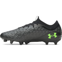 Under Armour Magnetico Select 6 Gazon Naturel Chaussures de Foot (FG) Noir Metallic Black Vert Néon