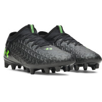 Under Armour Magnetico Select 6 Gazon Naturel Chaussures de Foot (FG) Noir Metallic Black Vert Néon
