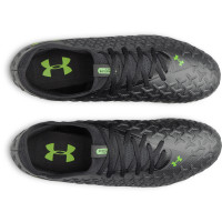Under Armour Magnetico Select 6 Gazon Naturel Chaussures de Foot (FG) Noir Metallic Black Vert Néon