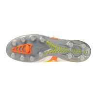Mizuno Monarcida Neo III Elite Gazon Naturel Chaussures de Foot (FG) Blanc Lime Orange