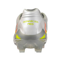 Mizuno Monarcida Neo III Elite Gazon Naturel Chaussures de Foot (FG) Blanc Lime Orange