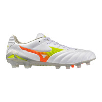 Mizuno Monarcida Neo III Pro Gazon Naturel Chaussures de Foot (FG) Blanc Lime Orange