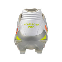 Mizuno Monarcida Neo III Pro Gazon Naturel Chaussures de Foot (FG) Blanc Lime Orange