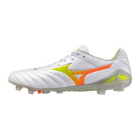 Mizuno Monarcida Neo III Pro Gazon Naturel Chaussures de Foot (FG) Blanc Lime Orange