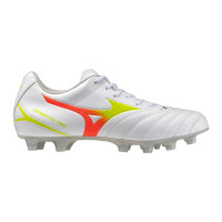 Mizuno Monarcida Neo III Select Gazon Naturel Chaussures de Foot (FG) Blanc Lime Orange