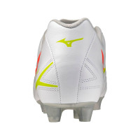 Mizuno Monarcida Neo III Select Gazon Naturel Chaussures de Foot (FG) Blanc Lime Orange