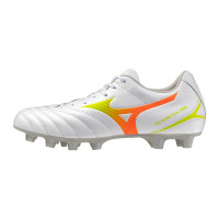 Mizuno Monarcida Neo III Select Gazon Naturel Chaussures de Foot (FG) Blanc Lime Orange