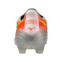Mizuno Alpha III Japan Gazon Naturel Chaussures de Foot (FG) Blanc Orange Lime