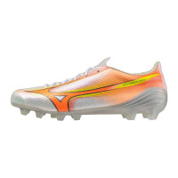 Mizuno Alpha III Japan Gazon Naturel Chaussures de Foot (FG) Blanc Orange Lime