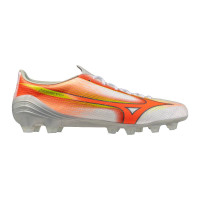 Mizuno Alpha III Pro Gazon Naturel Chaussures de Foot (FG) Blanc Orange Lime