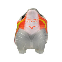 Mizuno Alpha III Pro Gazon Naturel Chaussures de Foot (FG) Blanc Orange Lime