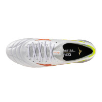 Mizuno Morelia Neo V Beta Japan Gras Voetbalschoenen (FG) Wit Oranje Limoen