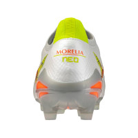 Mizuno Morelia Neo V Beta Japan Gras Voetbalschoenen (FG) Wit Oranje Limoen