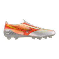 Mizuno Alpha III Elite Gras Voetbalschoenen (FG) Wit Oranje Limoen