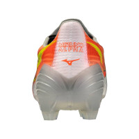 Mizuno Alpha III Elite Gras Voetbalschoenen (FG) Wit Oranje Limoen
