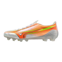 Mizuno Alpha III Elite Gras Voetbalschoenen (FG) Wit Oranje Limoen