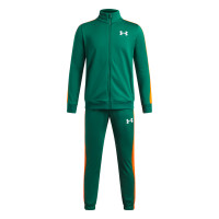 Survêtement Under Armour Rival Knit à fermeture éclair intégrale pour Enfants, vert foncé, noir