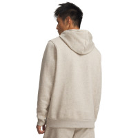 Under Armour Essential Icon Fleece Trainingspak Hooded Lichtgrijs Beige
