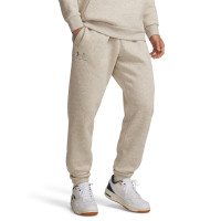 Under Armour Essential Icon Fleece Trainingspak Hooded Lichtgrijs Beige