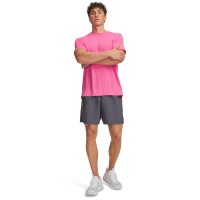 Under Armour Tech Woven Wordmark Trainingsbroekje Donkergrijs Roze