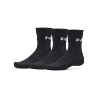 Lot de 3 paires de chaussettes Under Armour Performance Cotton Crew, noir et blanc